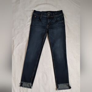 Hudson Women's Dark Blue Frayed Hem Jeans With Cat Step